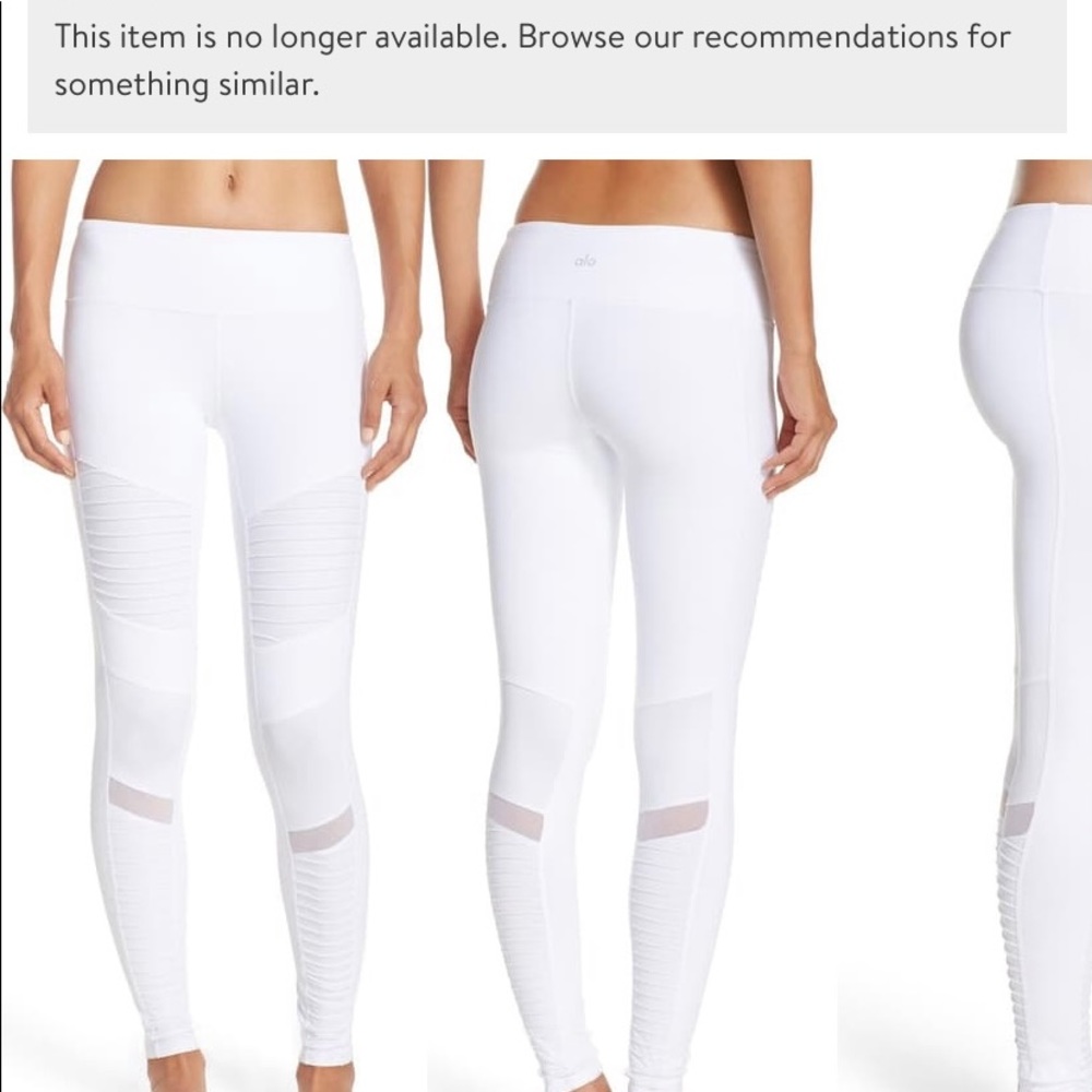 Alo moto white leggings size small.